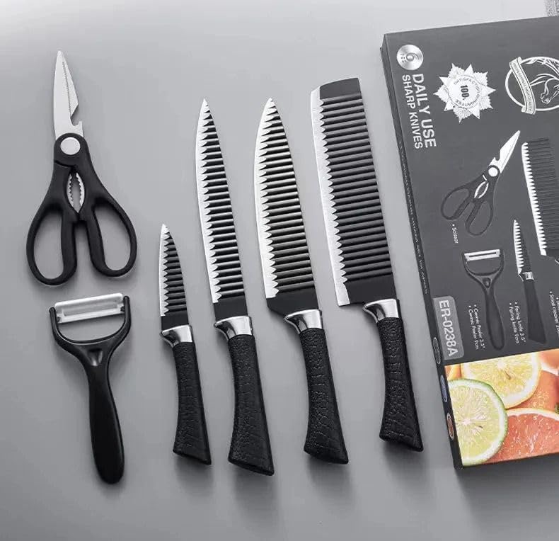 طقم سكاكين EVRYEALTH 6 قطع - Damise Sharp Knives