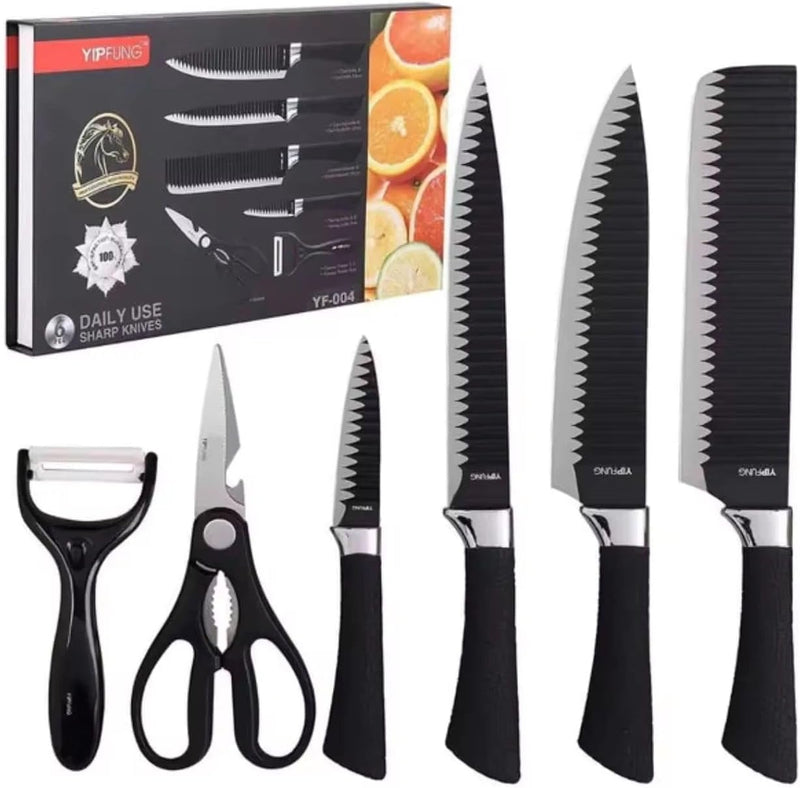 طقم سكاكين EVRYEALTH 6 قطع - Damise Sharp Knives
