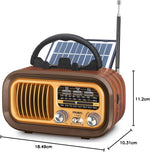 ☀️ راديو كلاسيكي بلوتوث + طاقة شمسية | AM/FM/SW