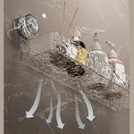 رف حمام معلق على الحائط بدون حفر - منظم أدوات الاستحمام