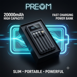 بنك طاقة Preom ZHY-308S سعة 20000 مللي أمبير مع 4 كابلات مدمجة