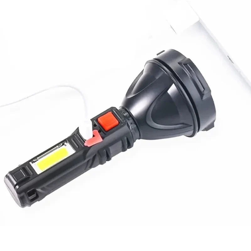 مصباح يدوي LED قابل للشحن USB مع شاشة عرض الطاقة
