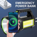 🔦 مصباح تخييم قوي قابل للشحن — شمسي + USB + بنك طاقة مدمج!