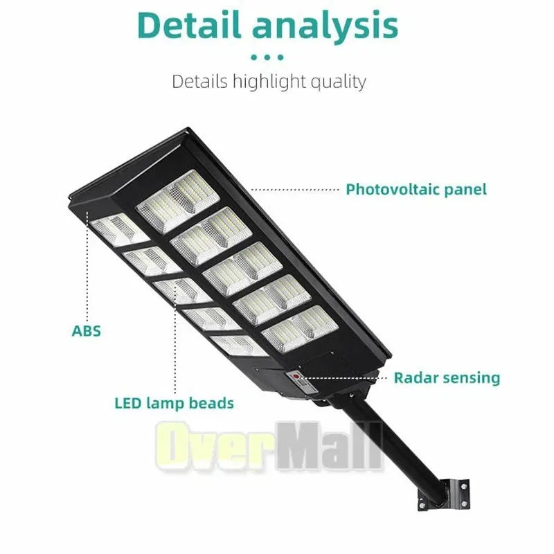 ✨ كشاف طاقة شمسية 360° – Solar Flood Light 3500W