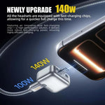 شاحن الذكي USB-C مع فصل تلقائي لحماية البطارية 140 W