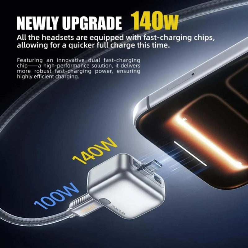 شاحن الذكي USB-C مع فصل تلقائي لحماية البطارية 140 W