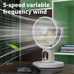 مروحة شخصية قابلة للشحن - ريموت كنترول + شاشة LED + 5 سرعات