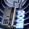 محول طاقة للسيارة 200 واط - 9 مخارج | 12/24V إلى 220V
