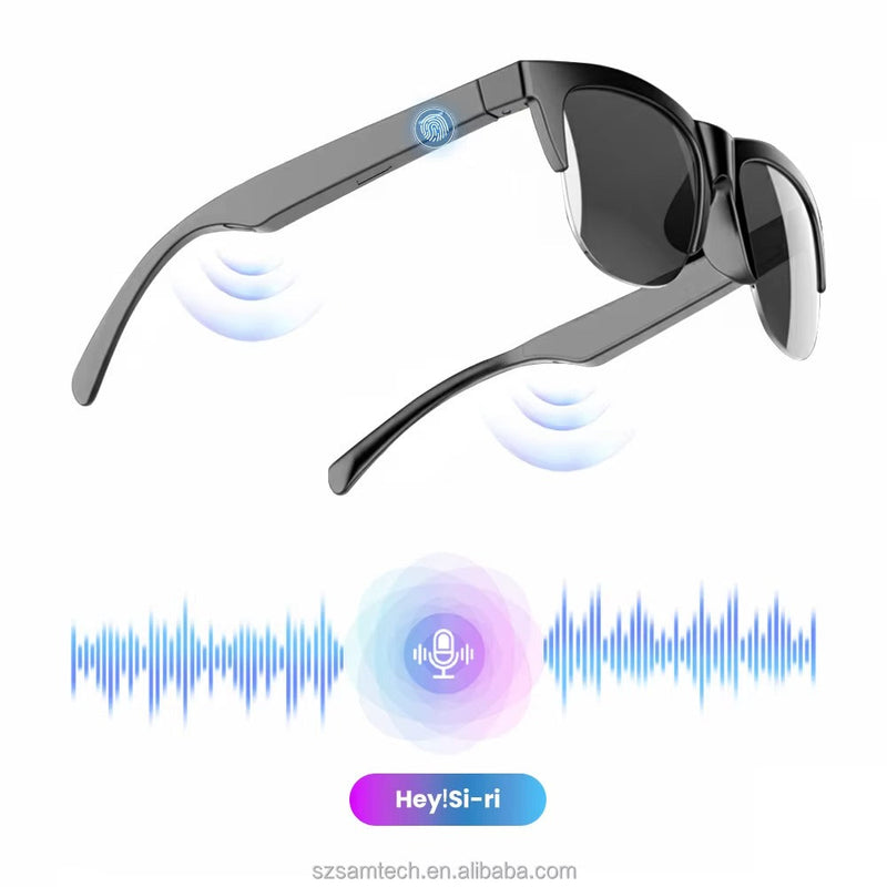 نظارات شمسية ذكية بسماعة بلوتوث 🕶️🎧 — استمع واتصل بلمسة واحدة!