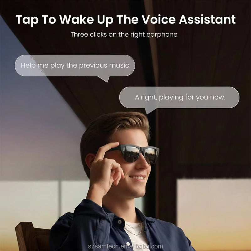 نظارات شمسية ذكية بسماعة بلوتوث 🕶️🎧 — استمع واتصل بلمسة واحدة!