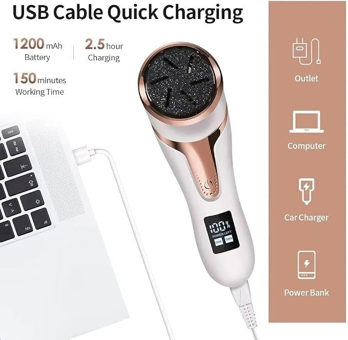 مزيل الجلد الميت ببطارية 1200mAh وشحن USB