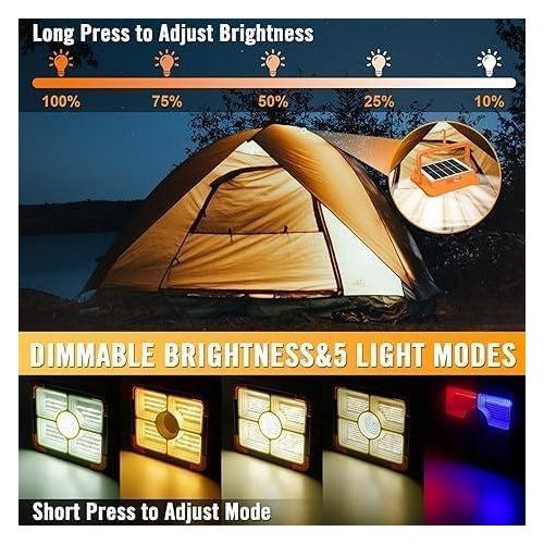 🔦☀️ كشاف شمسي LED متعدد الوظائف مع باور بانك - 4 أوضاع إضاءة