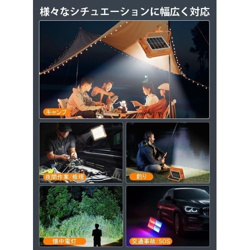 🔦☀️ كشاف شمسي LED متعدد الوظائف مع باور بانك - 4 أوضاع إضاءة