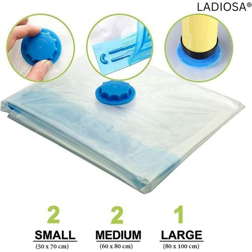 Vacuum Storage Bags - Space Saver with Pump 🧹 - 5 Bags