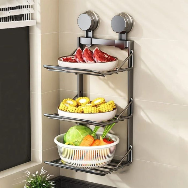 3-Tier Wall Mounted Metal Organizer - منظم معدني جداري 3 طبقات