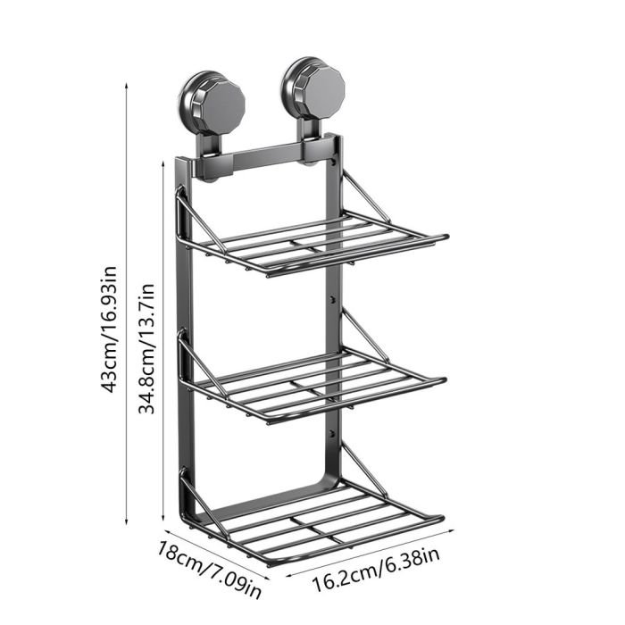 3-Tier Wall Mounted Metal Organizer - منظم معدني جداري 3 طبقات